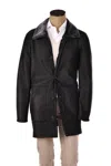 Hettabretz Isa Leather Shearling Overcoat In Black