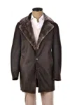 Hettabretz Isa Leather Shearling Overcoat In Brown