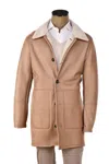 Hettabretz Isa Leather Shearling Overcoat In Brown