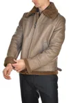 Hettabretz Leather Belted Shearling Overcoat In Brown