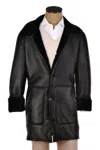 Hettabretz Isa Black Leather Buttoned Shearling Coat In Black