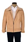 Hettabretz Suede Belted Shearling Overcoat In Brown