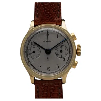 Pre-owned Heuer 1940's  Aerotel Vintage Mens Chronograph Watch - 14k Gold In Multi