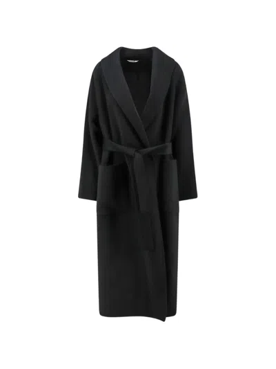 Hevo Alliste Belted Coat In 블랙