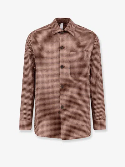 Hevo Bari Cotton Blend Shirt/jacket In Brown