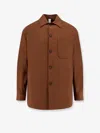 Hevo Bari Oversized Wool Blend Shirt In Brown