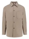 Hevo Bari Patch-pocket Buttoned Overshirt In Brown