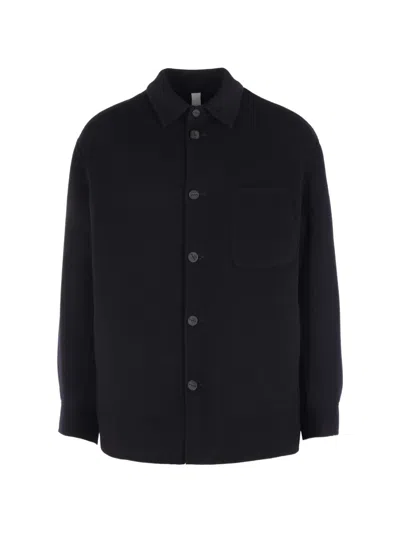 Hevo Bari Wool Patch-pocket Shirt In Multi