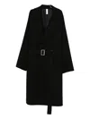 Hevo Belted Coat In Black