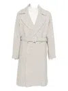 Hevo Belted Coat In Gray