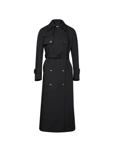 Hevo Belted Trench Coat In Black