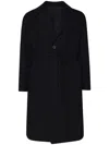 Hevo Black Single-breasted Coat With Notched Revers In Wool Blend Man In 黑色