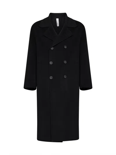 Hevo Black Double Wool Erchie Double-breasted Coat