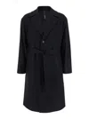 Hevo Black Single-breasted Coat With Notched Revers In Wool Blend Man In Black