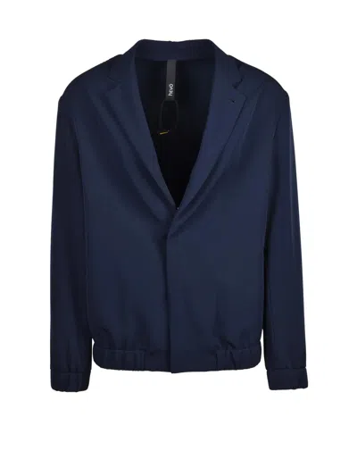 Hevo Blue Calamarena Snap Closure Viscose-blend Coat