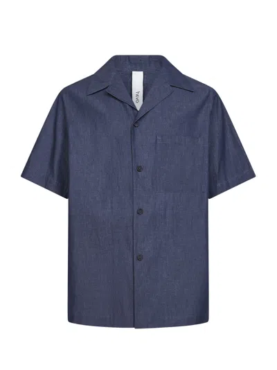Hevo Blue Cotton Denim Novoli Overshirt