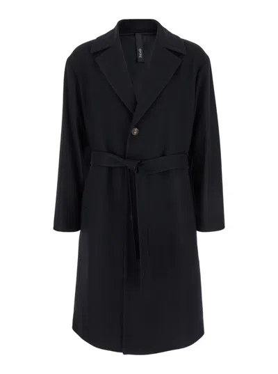 HEVO BLUE SINGLE-BREASTED TRENCH COAT
