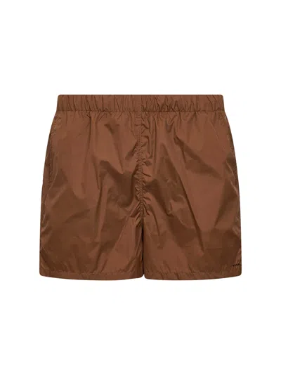 Hevo Brown Nylon Torre Guaceto Swim Shorts