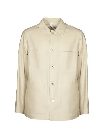 Hevo Button Patch Pocket Jacket In Neutral