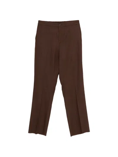 Hevo Buttoned Tailored Trousers In Brown