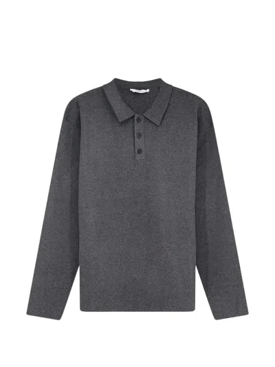 Hevo Button-fastening Long-sleeve Polo In Blue