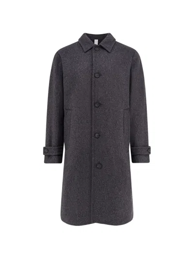 Hevo Button-up Single-breasted Coat In Gray