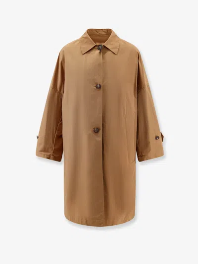 Hevo Cala Paradiso Cotton Blend Raincoat In Brown