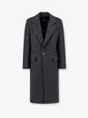 Hevo Grey Double-breasted Coat With Pointed Lapels
