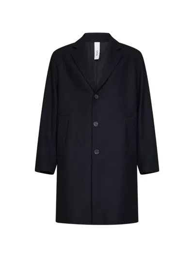 Hevo Cassano Single-breasted Notched-lapel Coat In Blue
