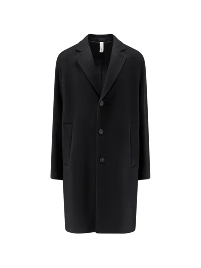 Hevo Cassano Single-breasted Notched-lapel Coat In Black
