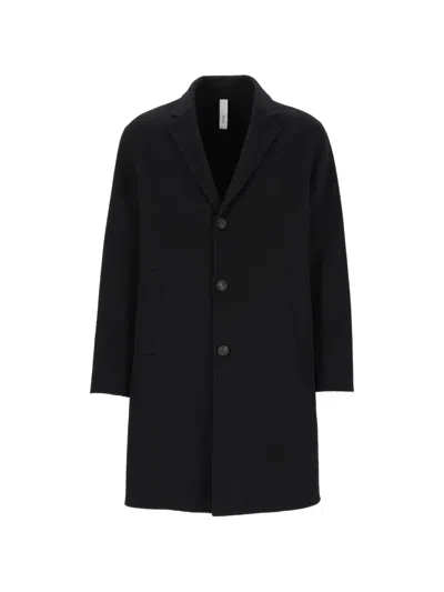 Hevo Cassano Single-breasted Wool Coat In Black