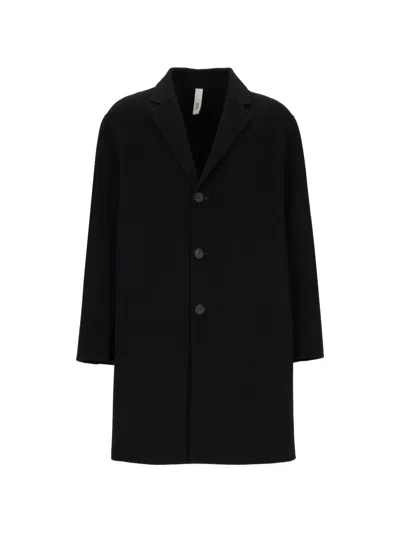 Hevo Cassano Single-breasted Wool Coat In Blue
