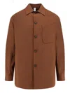 Hevo Bari Oversized Wool Blend Shirt In Brown