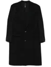 Hevo Blue Double-breasted Coat With Pointed Lapels In Wool Blend Man In Blue