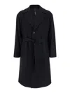 Hevo Black Single-breasted Coat With Notched Revers In Wool Blend Man In Black