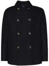 Hevo Ortolini Virgin Wool And Cotton Blend Jacket In Black