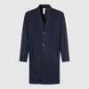 Hevo Navy Wool Coat In Blue