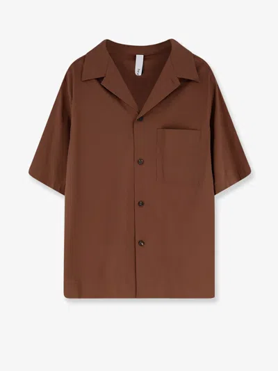 Hevo Cotton Blend Shirt In Brown