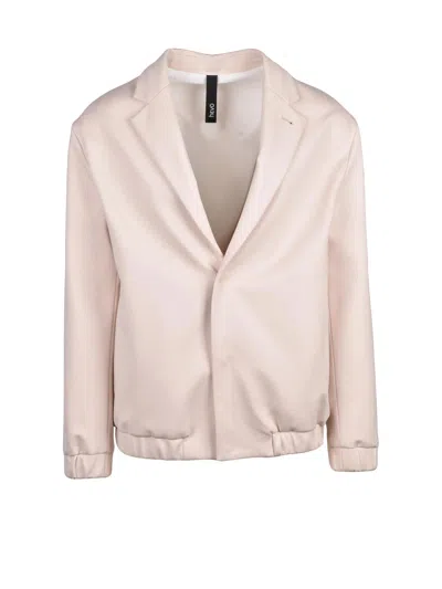 Hevo Cream Calamarena Tailored Viscose-blend Coat In Pink
