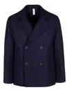 Hevo Double-breasted Coat In Blue