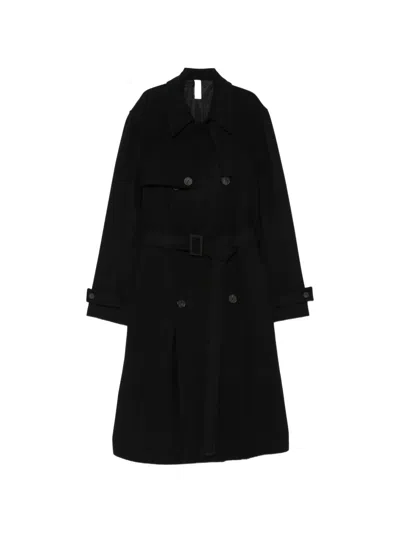 Hevo Double-breasted Belted Coat In Animal Print