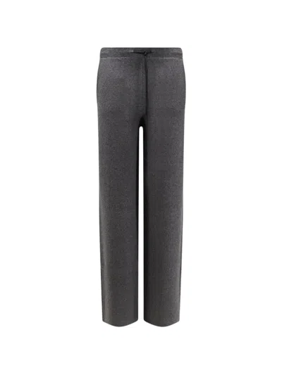 Hevo Drawstring Knitted Track Pants In Gray