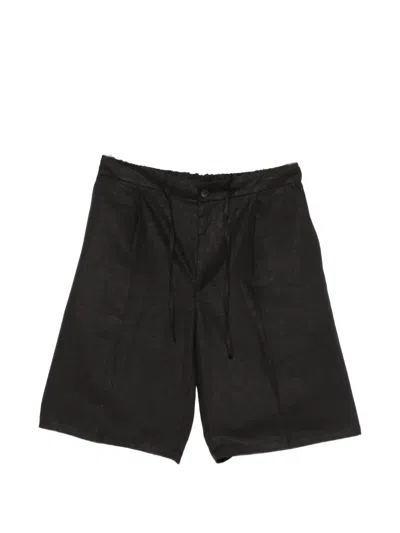 Hevo Drawstring Pleated Shorts In Black
