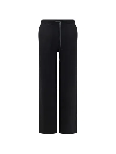 Hevo Drawstring-waist Knitted Trousers In Black
