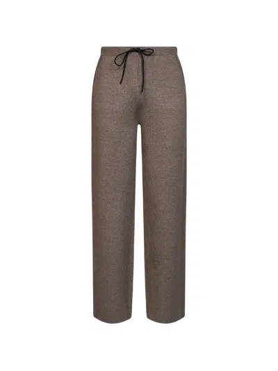 Hevo Taupe Compact Knit Torre Mozza Sweatpants In Brown
