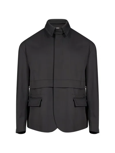 Hevo Fantase Single-breasted Coat In Schwarz