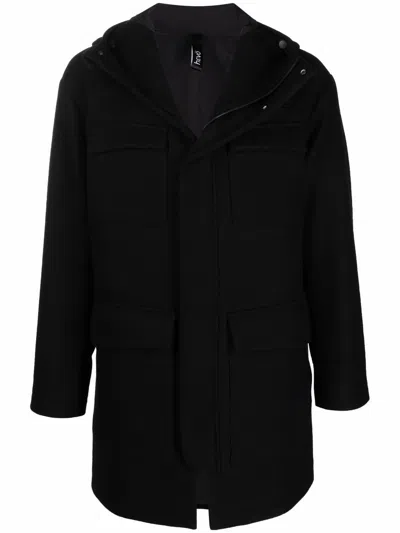 Hevo Flap-pocket Single-breasted Coat In Black