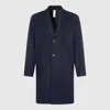 Hevo Navy Wool Coat In Blue
