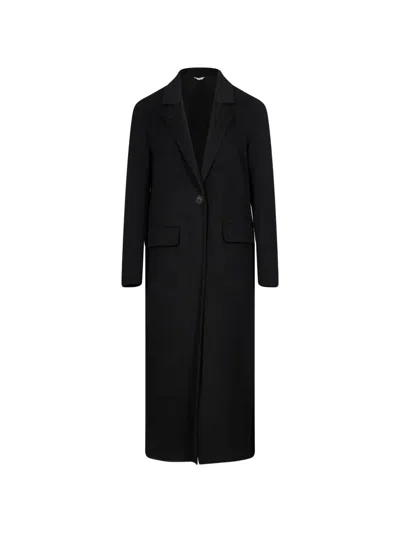 Hevo Lamie Di Olimpia Single-breasted Notched-lapel Coat In Black