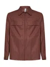 Hevo Specchiolla Flap-pocket Long-sleeve Shirt In Brown